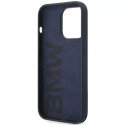 Pouzdro na telefon BMW BMHCP14XSTRONG pro Apple iPhone 14 Pro Max 6,7" tmavě modrá/námořnická barva silikonové kovové logo