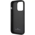 Pouzdro na telefon BMW BMHCP14L22RQDK pro Apple iPhone 14 Pro 6,1" černo/černé kožené prošívané