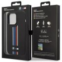 Pouzdro na telefon BMW BMHCP14L22SWTK pro Apple iPhone 14 Pro 6,1" černo/černé silikonové vertikální tříbarevné linie