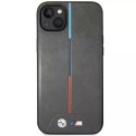 Pouzdro na telefon BMW BMHCP14M22PVTA pro Apple iPhone 14 Plus 6,7" šedá/šedá prošívaná tricolor