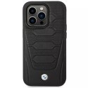 Pouzdro na telefon BMW BMHMP14L22RPSK pro Apple iPhone 14 Pro 6,1" černá/černá kožená sedadla vzor MagSafe