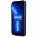 Pouzdro na telefon BMW BMHMP14LSILNA pro Apple iPhone 14 Pro 6,1" tmavě modrá/námořnická barva silikonové kovové Logo MagSafe