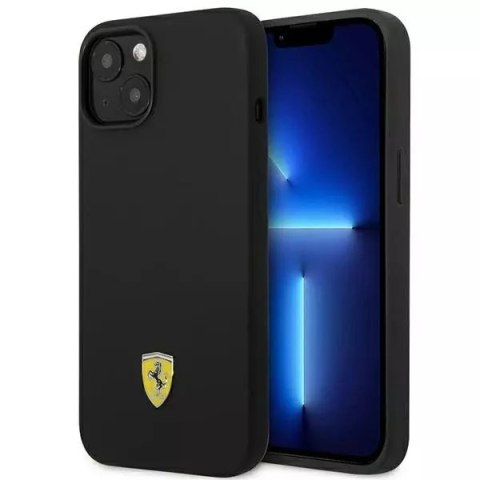 Pouzdro pro Ferrari FEHCP14MSIBBK pro Apple iPhone 14 Plus 6,7" černý/černý pevný obal Silikonové kovové Logo
