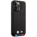 BMW BMHCP14L22PTDK Pouzdro na telefon pro Apple iPhone 14 Pro 6,1" černo/černé kožené razítko Tricolor