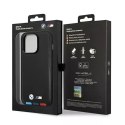 BMW BMHCP14L22PTDK Pouzdro na telefon pro Apple iPhone 14 Pro 6,1" černo/černé kožené razítko Tricolor