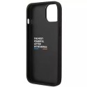 BMW BMHCP14S22PTDK Pouzdro na telefon pro Apple iPhone 14 6,1" černá/černá kožená známka Tricolor