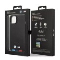 BMW BMHCP14S22PTDK Pouzdro na telefon pro Apple iPhone 14 6,1" černá/černá kožená známka Tricolor