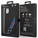 BMW BMHCP14S22SOTK pouzdro na telefon pro Apple iPhone 14 6,1" černo/černé silikonové šikmé pruhy