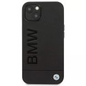 BMW BMHCP14SSLLBK pouzdro na telefon pro Apple iPhone 14 6,1" černo/černé kožené razítko