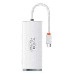 Baseus Lite Series HUB adaptér USB Typ C - 4x USB 3.0 25 cm bílý (WKQX030302)