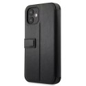 Pouzdro na telefon BMW BMFLBKP12SSLLBK pro Apple iPhone 12 Mini 5,4" Black/Black Book Signature