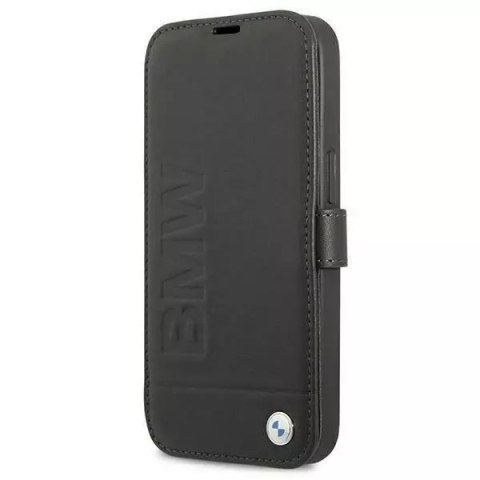 Pouzdro na telefon BMW BMFLBKP13SSLLBK pro Apple iPhone 13 Mini 5,4" Black/Black Book Signature