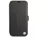 Pouzdro na telefon BMW BMFLBKP13SSLLBK pro Apple iPhone 13 Mini 5,4" Black/Black Book Signature