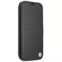 Pouzdro na telefon BMW BMFLBKP13SSLLBK pro Apple iPhone 13 Mini 5,4" Black/Black Book Signature