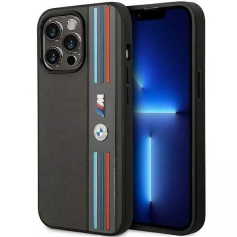 Pouzdro na telefon BMW BMHCP14L22PPMA pro Apple iPhone 14 Pro 6.1" šedá/šedá Tricolor M Collection