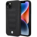 Pouzdro na telefon BMW BMHCP14S22RPSK pro Apple iPhone 14 6,1" černá/černá se vzorem kožených sedadel