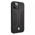 Etui BMW BMHCP12MRSCSK do Apple iPhone 12/12 Pro 6,1" pevné pouzdro kožené perforované strany