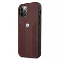 Etui BMW BMHCP12MRSPPR do Apple iPhone 12/ 12 Pro 6,1" pevné pouzdro Leather Curve Perforate