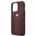 Etui BMW BMHCP13LRSPPR do Apple iPhone 13/ 13 Pro 6,1" pevné pouzdro Leather Curve Perforate