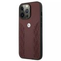 Etui BMW BMHCP13LRSPPR do Apple iPhone 13/ 13 Pro 6,1" pevné pouzdro Leather Curve Perforate