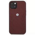 Etui BMW BMHCP13MRSPPR do Apple iPhone 13 6,1" pevné pouzdro Leather Curve Perforate