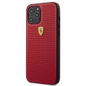 Etui na telefon Ferrari iPhone 12 Pro Max 6,7" černý/červený pevný obal On Track Perforated