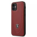 Etui na telefon Ferrari iPhone 12 mini 5,4" černý/červený pevný obal Off Track Perforated