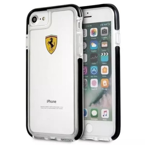 Obal na telefon Ferrari Hardcase iPhone 7/8 SE 2020 / SE 2022 Nárazuvzdorný transparentní černý