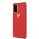 Pevné pouzdro Ferrari pro Samsung Galaxy S20 Plus červený/červený silikon