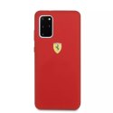 Pevné pouzdro Ferrari pro Samsung Galaxy S20 Plus červený/červený silikon
