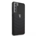 Pouzdro na telefon Ferrari Hardcase pro Samsung Galaxy S21 Plus černé/černé pouzdro Off Track Quilted