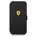 Pouzdro na telefon Ferrari iPhone 12 Pro Max 6,7" černá/černá kniha On Track Perforated