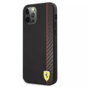 Pouzdro na telefon Ferrari iPhone 12 Pro Max 6,7" černo/černé pevné pouzdro On Track Carbon Stripe