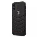 Pouzdro na telefon Ferrari iPhone 12 mini 5,4" černo/černé pevné pouzdro Off Track Quilted