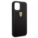 Pouzdro na telefon Ferrari iPhone 12 mini 5,4" černo/černé pevné pouzdro On Track Perforated