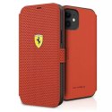 Pouzdro na telefon Ferrari iPhone 12 mini 5,4" červená/červená kniha On Track Perforated