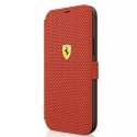 Pouzdro na telefon Ferrari iPhone 12 mini 5,4" červená/červená kniha On Track Perforated