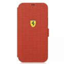 Pouzdro na telefon Ferrari iPhone 12 mini 5,4" červená/červená kniha On Track Perforated