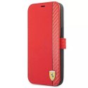 Pouzdro na telefon Ferrari iPhone 13 mini 5,4" červená/červená kniha On Track Carbon Stripe
