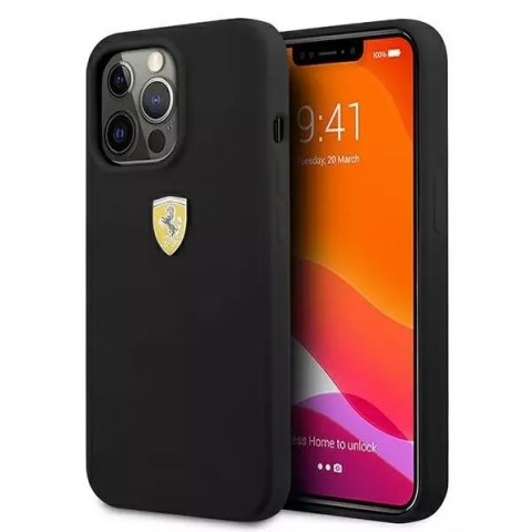 Pouzdro pro Ferrari iPhone 13 Pro / 13 6,1" černo/černé pevné silikonové pouzdro