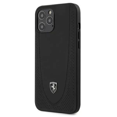 Sada na telefon Ferrari iPhone 12 Pro Max 6,7" černý/černý pevný obal Off Track Perforated