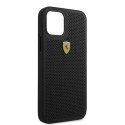 Sada na telefon Ferrari iPhone 12 Pro Max 6,7" černý/černý pevný obal On Track Perforated