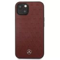 Etui Mercedes MEHCP13SPSQRE do iPhone 13 mini 5,4" černý/červený pevný obal Kožený vzor hvězd