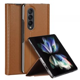 Pouzdro Dux Ducis Bril pro Samsung Galaxy Z Fold 3 flip cover stojánek na peněženku hnědý