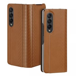 Pouzdro Dux Ducis Bril pro Samsung Galaxy Z Fold 3 flip cover stojánek na peněženku hnědý