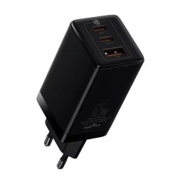 Baseus GaN3 Pro nástěnná nabíječka, 2xUSB-C USB, 65W (černá)