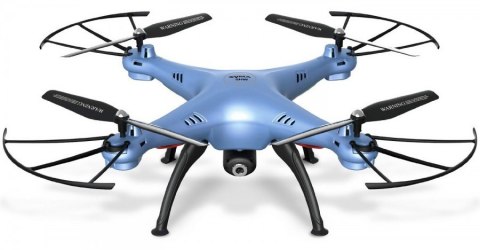 Syma X5HW (2.4GHz, funkcja zawisu, zasięg do 50m, 33cm) - Niebieski - POSERWISOWY (brak kamery)