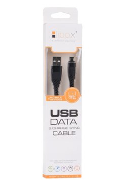 KABEL USB - MICRO USB WZMACNIANY CZARNY 1M