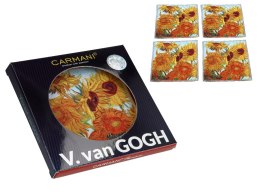 Kpl. 4 podkładek pod kubki - V. van Gogh, Słoneczniki (CARMANI)