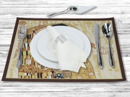 Podkładka na stół - G. Klimt, Pocałunek, kremowe tło (CARMANI)
